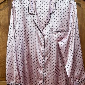 Apt. 9 Pink and Black Button Down Sleep Shirt Size XL